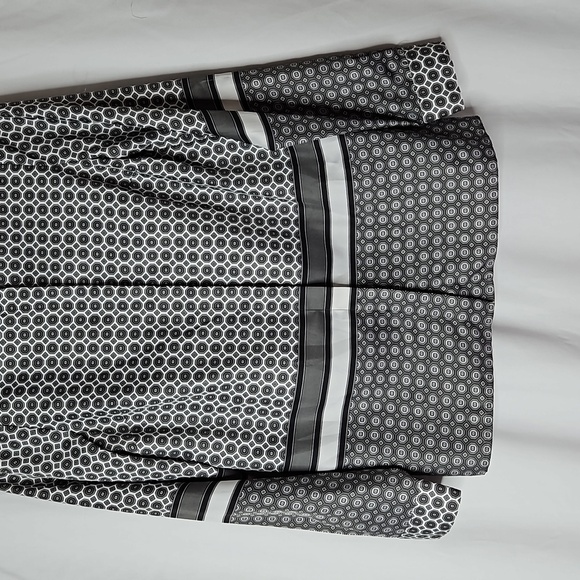 MICHAEL KORS LS BLOUSE SUZE SMALL GREY & WHite - Picture 3 of 8